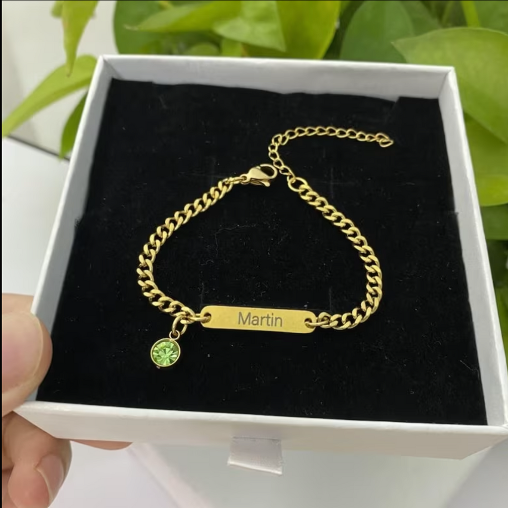 Emerald Heart Personalized Jewelry Set