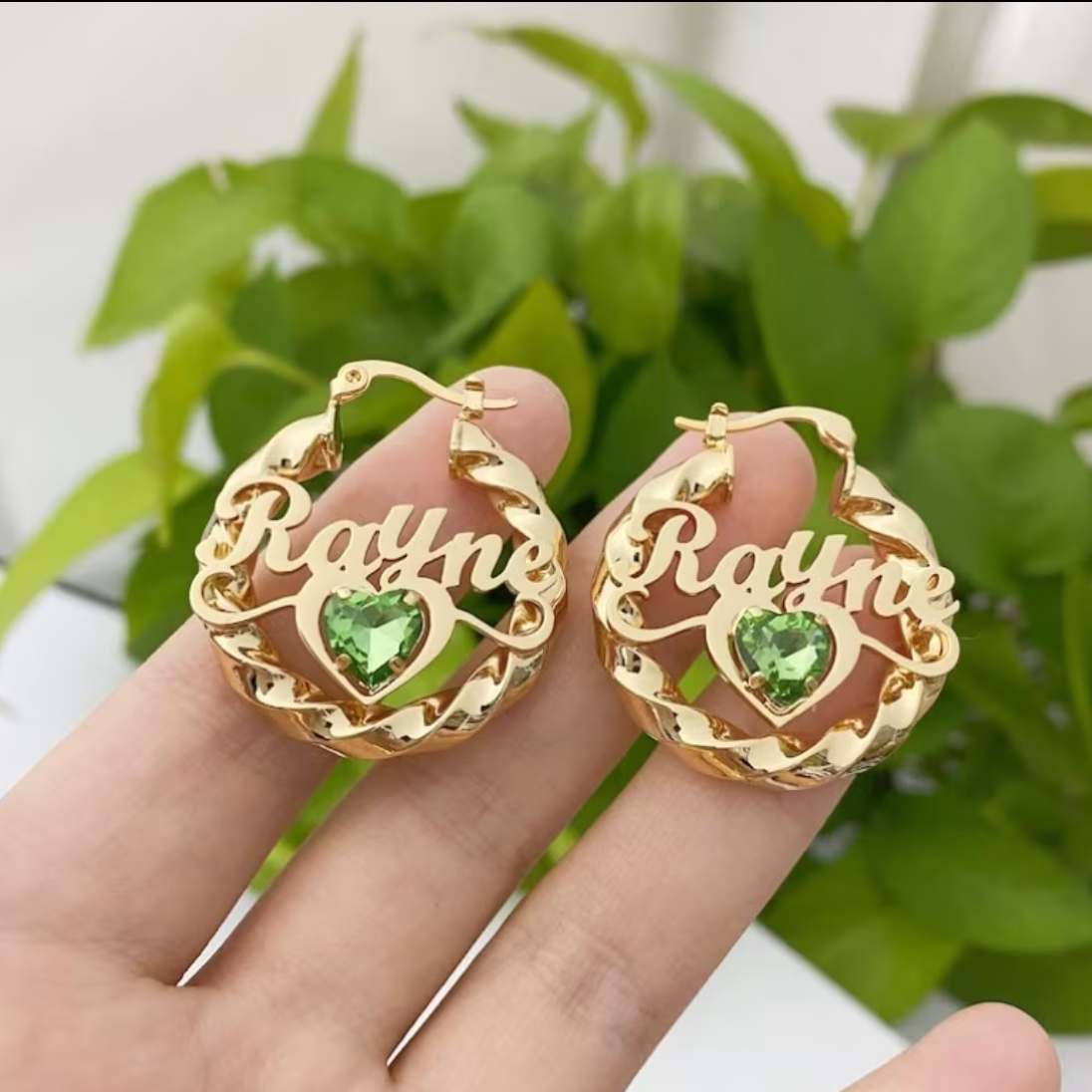 Emerald Heart Personalized Jewelry Set